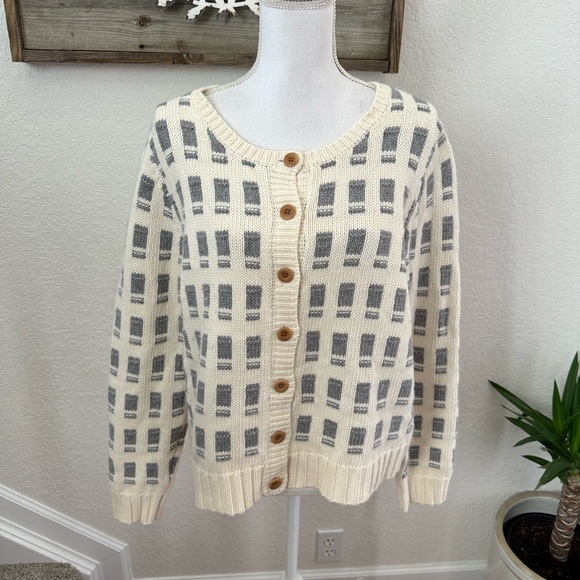 Sundance Sweaters - Sundance ivory gray cardigan‎ sweater wool blend ladies size XL